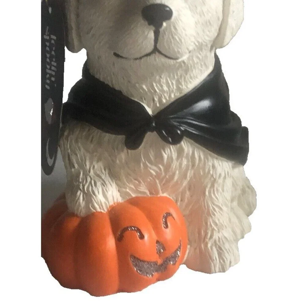 Halloween Soap Lotion Pump Dispenser Dog Yellow Lab Pumpkin Witch Hat Resin